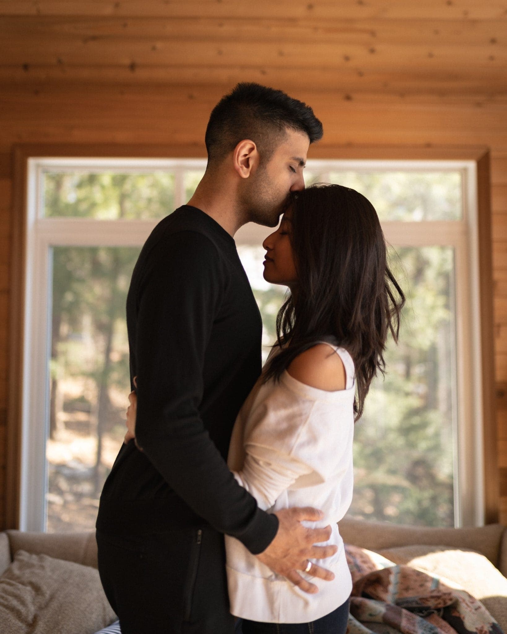 Samantha Khela with Amir Khela in a wood-panelled room