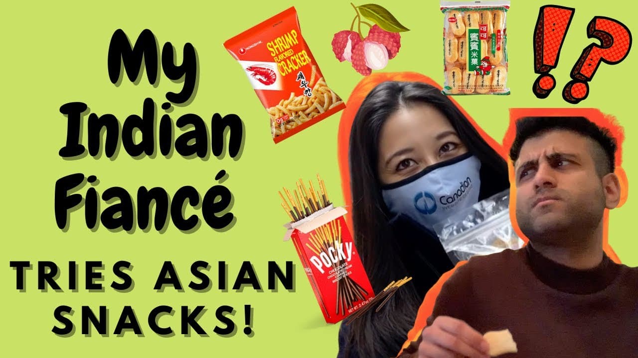 My Indian Fiancé Tries Asian Snacks | DID HE LIKE IT ?! | Vietnamese and Indian Interracial Couple