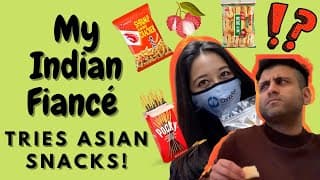 My Indian Fiancé Tries Asian Snacks | DID HE LIKE IT ?! | Vietnamese and Indian Interracial Couple
